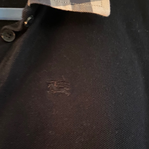 Burberry Black Blouse with Checkered Collar - Picture 3 of 5